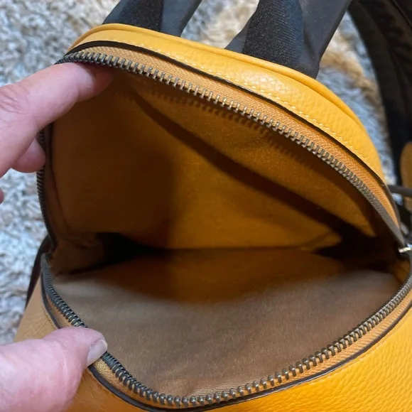 Coach Mustard Leather Backpack - Picture 4 of 5